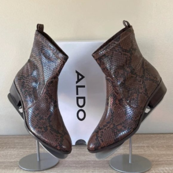 New ALDO Erigori Ankle Boots Snake Skin, Size 6 - Picture 2 of 3